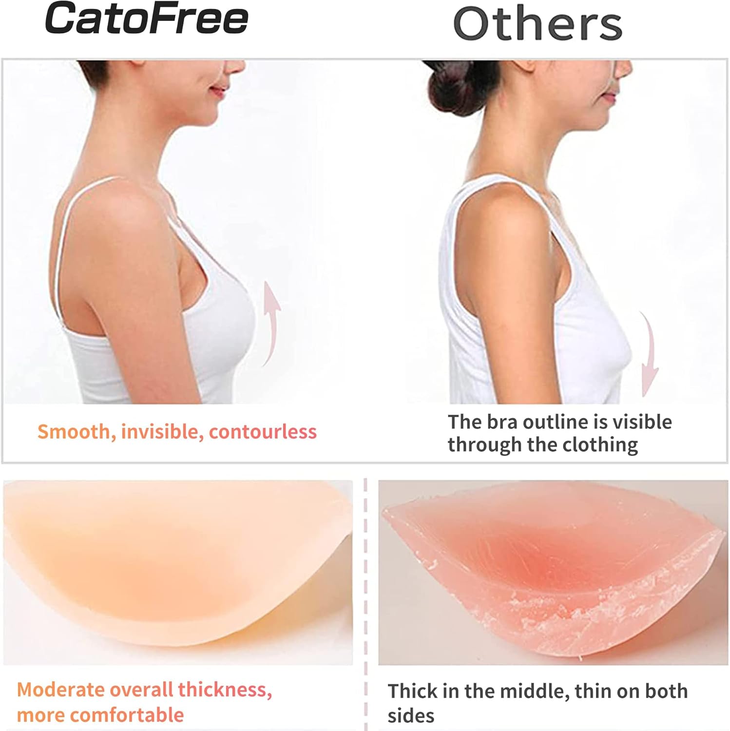 Push-Up Wire-Free Solid Silico - Backless Bra Sticky recension och pris